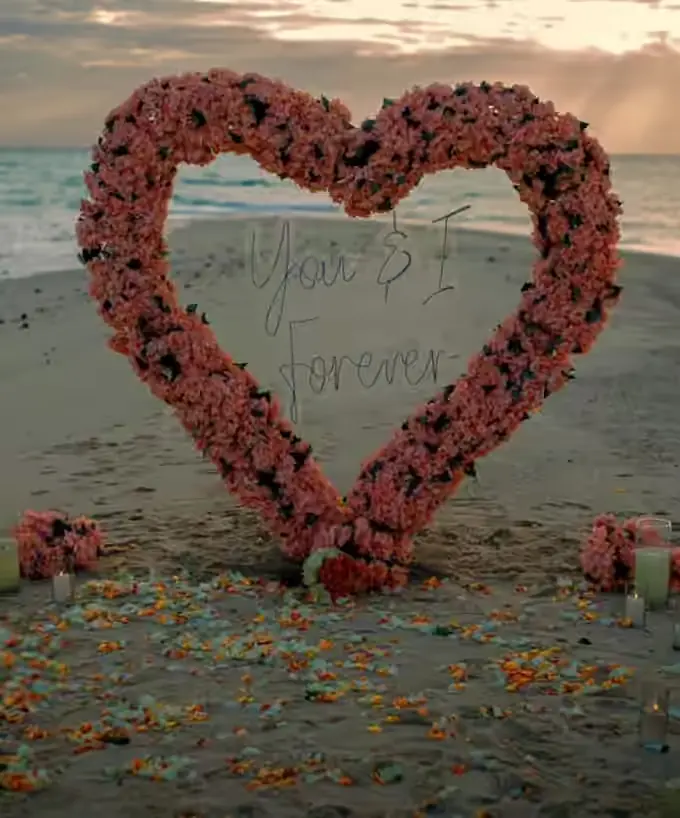 Romantic Zanzibar beach decoration and dinner setup photo